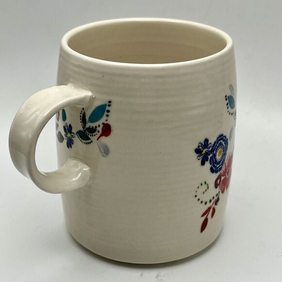 Anthropologie Starla Halfmann Letter C Floral Mug Cup Coffee Tea Petal Palette - Picture 4 of 12